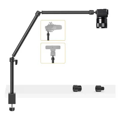 Flexible Arm Overhead Camera Stand, Desktop Camera Stand Section Pole Adjustable Webcam Micropho