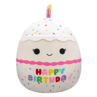 Squishmallows Original 14-Inch Lyla Vanilla Birthday Cake with Rainbow Sprinkles Embroidery - Of