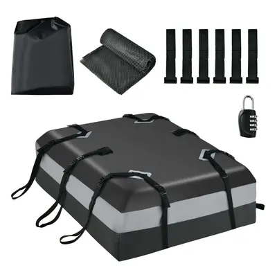 424L Large Car Roof Top Rack Luggage Carrier Bag Storage Bag-Black