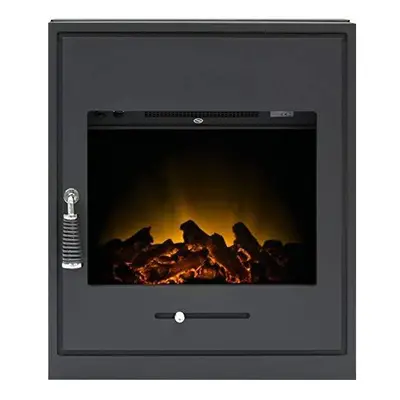 Adam Oslo Electric Inset Stove in Black with Remote Control