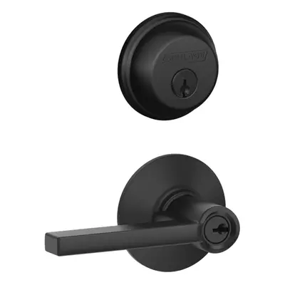 Schlage FB50 N G LAT Single Cylinder Deadbolt and Keyed Entry Latitude Lever Matte Black