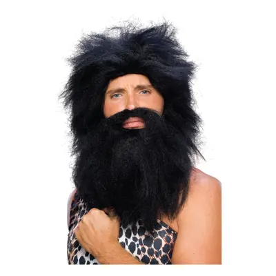 Rubies Characters Caveman Beard And Set Wig Black One Size