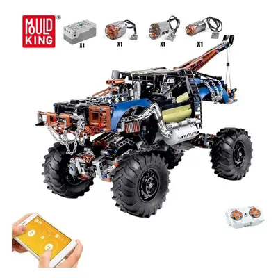 (as the picture) Mould King Technical Pickup Car Building Model App Motorized Rebel Tow Truck Bu