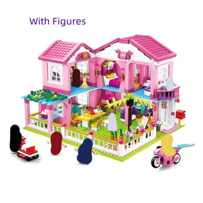 (as the picture) Holiday Garden Villa Princess Girl Castle Small Particle Assembly Building Bloc