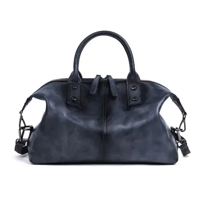 (black gray) Johnature Retro Women Bag Genuine Leather Lady Handbag Natural Soft Cowhide Hand Pa