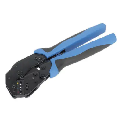 Angled Head Ratchet Crimping Tool - Insulated Terminals - Comfort Grip Handles