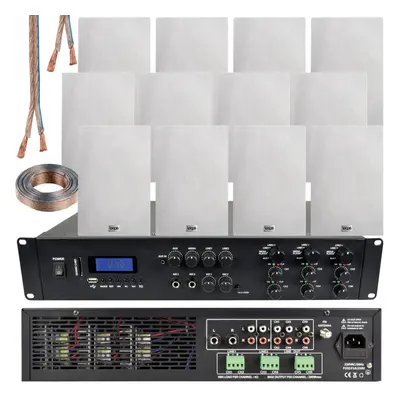 1650W Bluetooth Sound System & 12x 140W In Wall Speakers - Zone Multi Room Amp