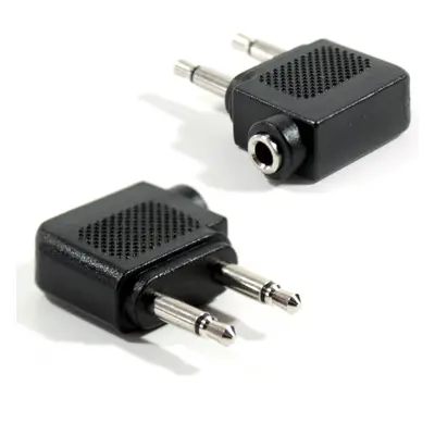 QTY Aircraft Plane Airline Headphone Audio Adapter 2x 3.5mm Mono to Stereo