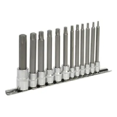 12 PACK 100mm TRX Star Socket Bit Set - 1/4" 3/8" 1/2" Square Drive - T10 to T60