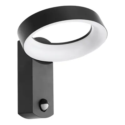 IP44 Outdoor Wall Light & PIR Sensor Anthracite Ring Lamp 11W Built in LED