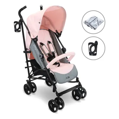 MB02 Plus Lightweight Stroller - Pink and Grey