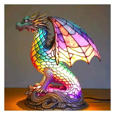 (dragon) Animal Table Lamp Series Stained Glass Animals Shape Table Lamp 3d Animal Shape Table L