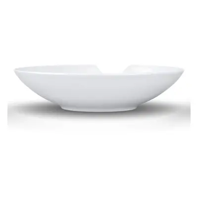 FIFTYEIGHT PRODUCTS TASSEN Porcelain Small Deep Plates With Bite Mark, 7.1 Inch, White (Set of P