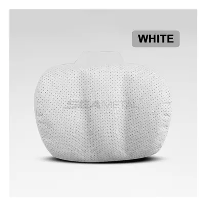 (White 1pc) Breathable Leather Car Seat Headrest Neck Support Car Neck Pillows For