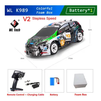 (K989-V2-B1) WLtoys Mini RC Racing Car High Speed Off-Road Remote Control Drift Toys Alloy Vehic