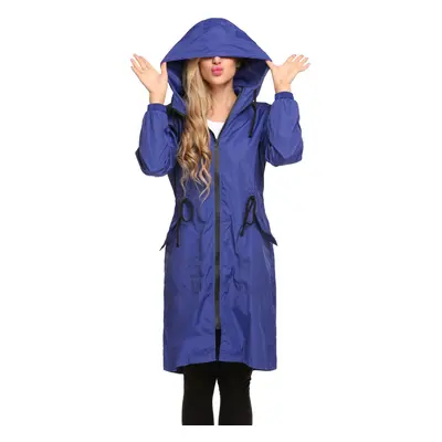 ELESOL Women Raincoat Lady Long Waterproof Hood Rain Jacket Rainproof