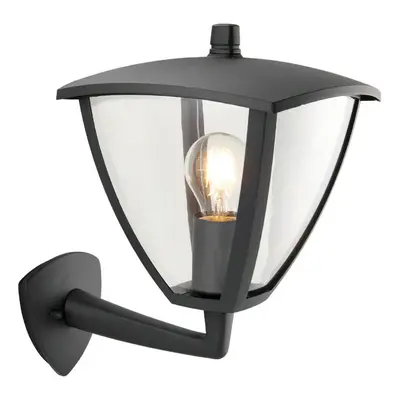 IP44 Outdoor Wall Lamp Textured Grey Curved Modern Lantern Porch Dome Light