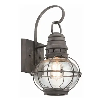 Outdoor IP44 Wall Light Weathered Zinc LED E27 60W d01630