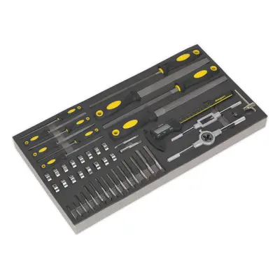 48pc Tap & Die Set with x 270mm Tool Tray - Files & Digital Calipers Tool