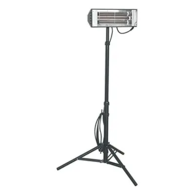 1500W Infrared Quartz Patio Heater - High Efficiency - Telescopic Floor Stand