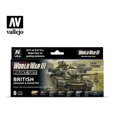 VAL70222 - AV Vallejo Model Color Set - WWIII British Armour&Infantry