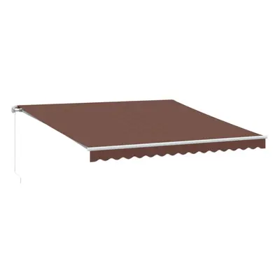 vidaXL Manual Retractable Awning Privacy Screen Sunshade Brown 400x300 cm