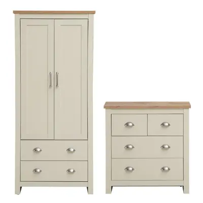 Lisbon Piece Bedroom Furniture Set Wardrobe Drawer Chest Cream