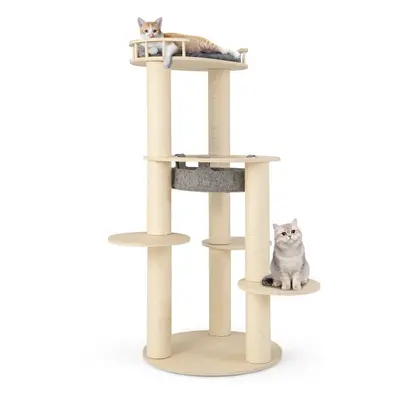 150CM Multi-Level Cat Tree Wooden Cat Tower Large Pet Play House