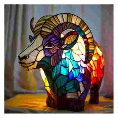 (sheep) Animal Table Lamp Series Stained Glass Animals Shape Table Lamp 3d Animal Shape Table La