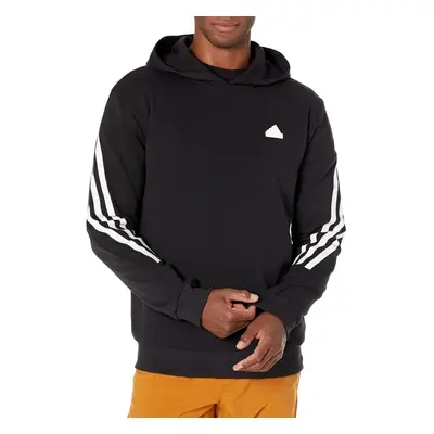 adidas Men's Future Icon 3-Stripes Hoodie Black/White Medium