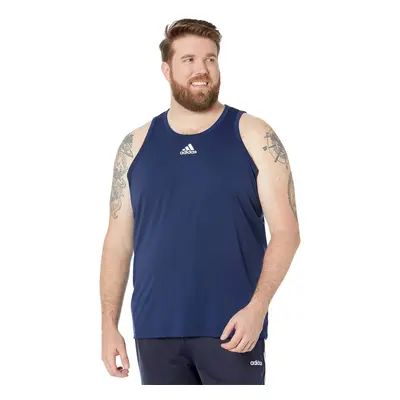 adidas Men's Heathered Tank Top Team Navy Blue Small