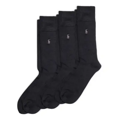 POLO RALPH LAUREN Men's Supersoft Flat Crew Sock Pair Pack Black