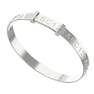 Jewellery Expanding Baby Bangle Sterling Silver Bracelet Decorated with ABC For a Christening fo