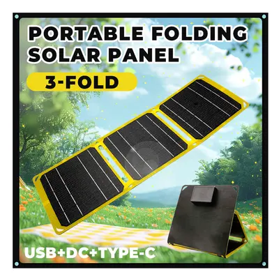 (21W) 21W Foldable Solar Panel Charger with USB-C and USB-A Outputs for Phones, Power Banks, Tab