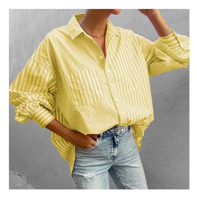 (3, L) Blusa Mujer Moda Printed Casual Blouse Temperament Long Sleeve Woman Shirt Loose Elegant 