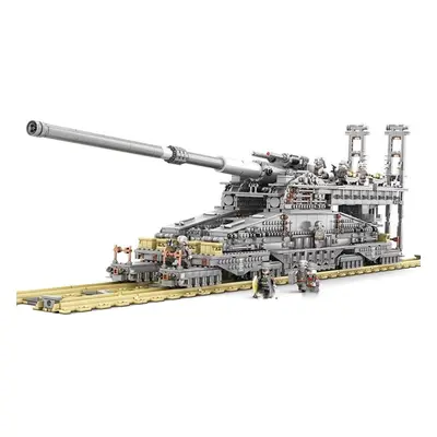 Kazi 3846pcs Building Blocks German 80cm K[e] Railway Gun Military Series Toys For Children