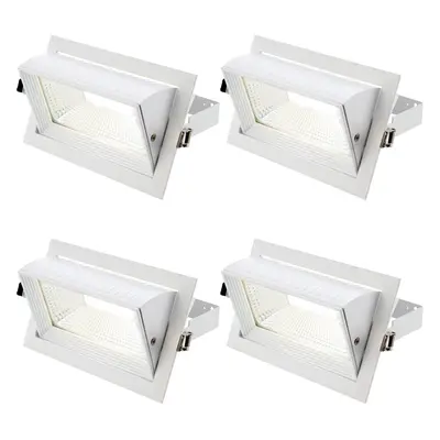 4 PACK Fully Adjustable Ceiling Downlight - 35W Cool White LED - Matt White