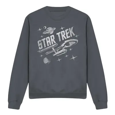 (XL, Charcoal) Star Trek Unisex Adult Through Space Sweatshirt