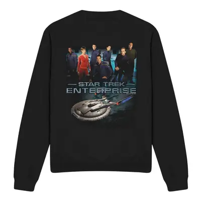 (M, Black) Star Trek Unisex Adult Enterprise Crew Sweatshirt