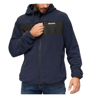 (M, Navy) Bench Mens Blaine Full Zip Hooded Outdoor Warm Winter Fleece Jacket Coat