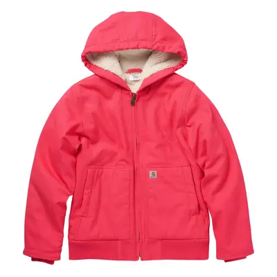 Carhartt Girls' Zip Front Canvas Insulated Hooded Active Jac Raspberry X-Small (6)