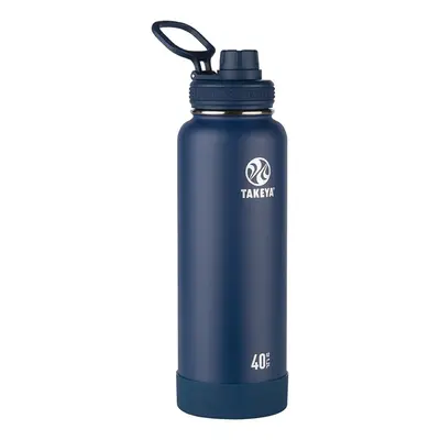 Takeya Actives Insulated Stainless Steel Water Bottle with Spout Lid, oz, Midnight