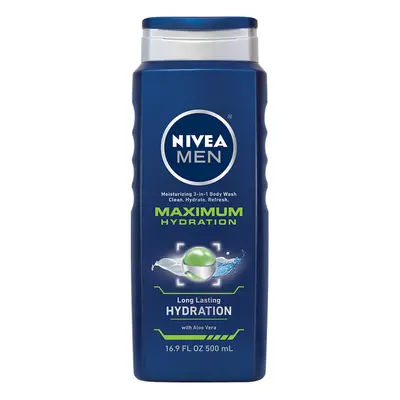 NIVEA MEN Maximum Hydration 3in1 Body Wash Clean Hydrate and Refresh with Aloe Vera fl oz Bottle