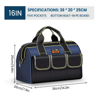 (16 Inch 3214) Inch Multifunctional Tool Bags 1680D Oxford Cloth Electrician Bags Waterproof and