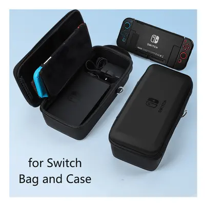 (switch black set) Switch OLED Handheld Storage Bag Portable PU Carrying Case Protective Travel 