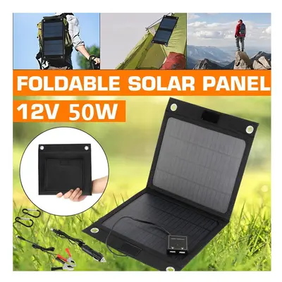 Outdoor Portable 12V 50W Folding Solar Panel Charger Foldable Solar Cell Power Bank for Mobile P