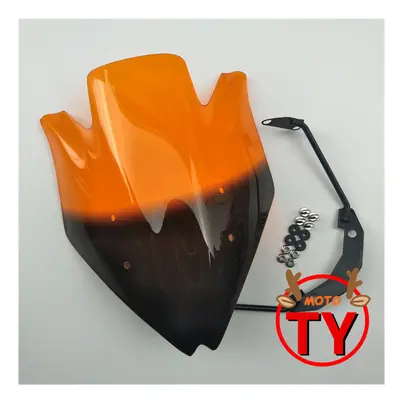 (Orange) Motorbike Windshield Windscreen w/Bracket High Quality Smoke Clear For