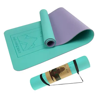 (Teal Purple) Yoga Mat, Professional Yoga and Pilates Mat for Women and Men