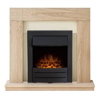 Adam Malmo in Oak & Black/Cream with Colorado Electric Fire in Black, Inch