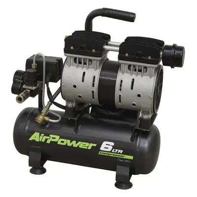 6 Litre Direct Drive Air Compressor - Low Noise - Automatic Pressure Cut-Out